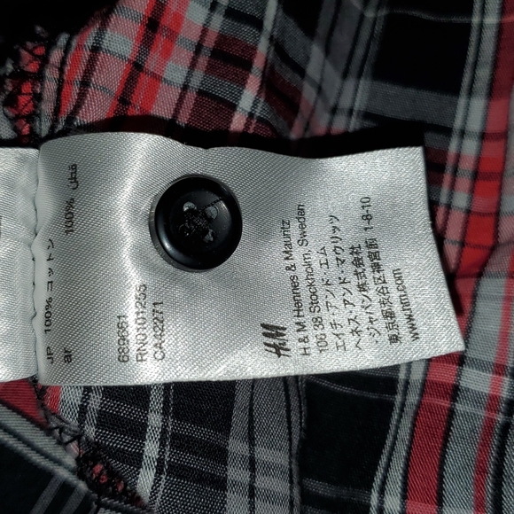 EUC H&M Plaid Button Up Shirt, New w/o Tags - Picture 5 of 7